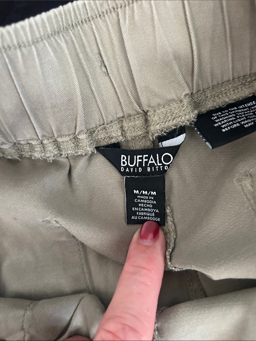 Buffalo David Bitton Drawstring Pants in Khaki - Picture 2 of 8